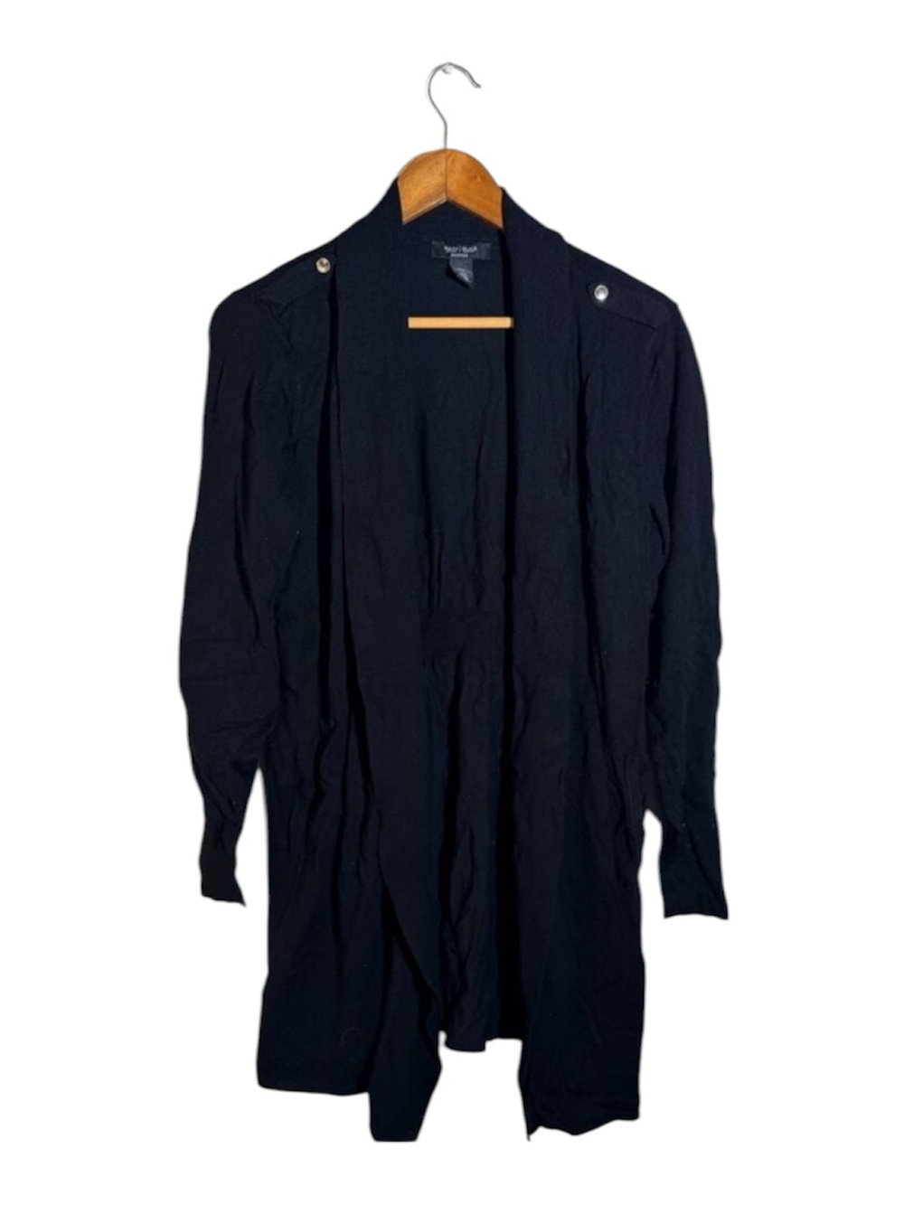 White House Black Market Black Open Front Cardigan - Picture 2 of 2